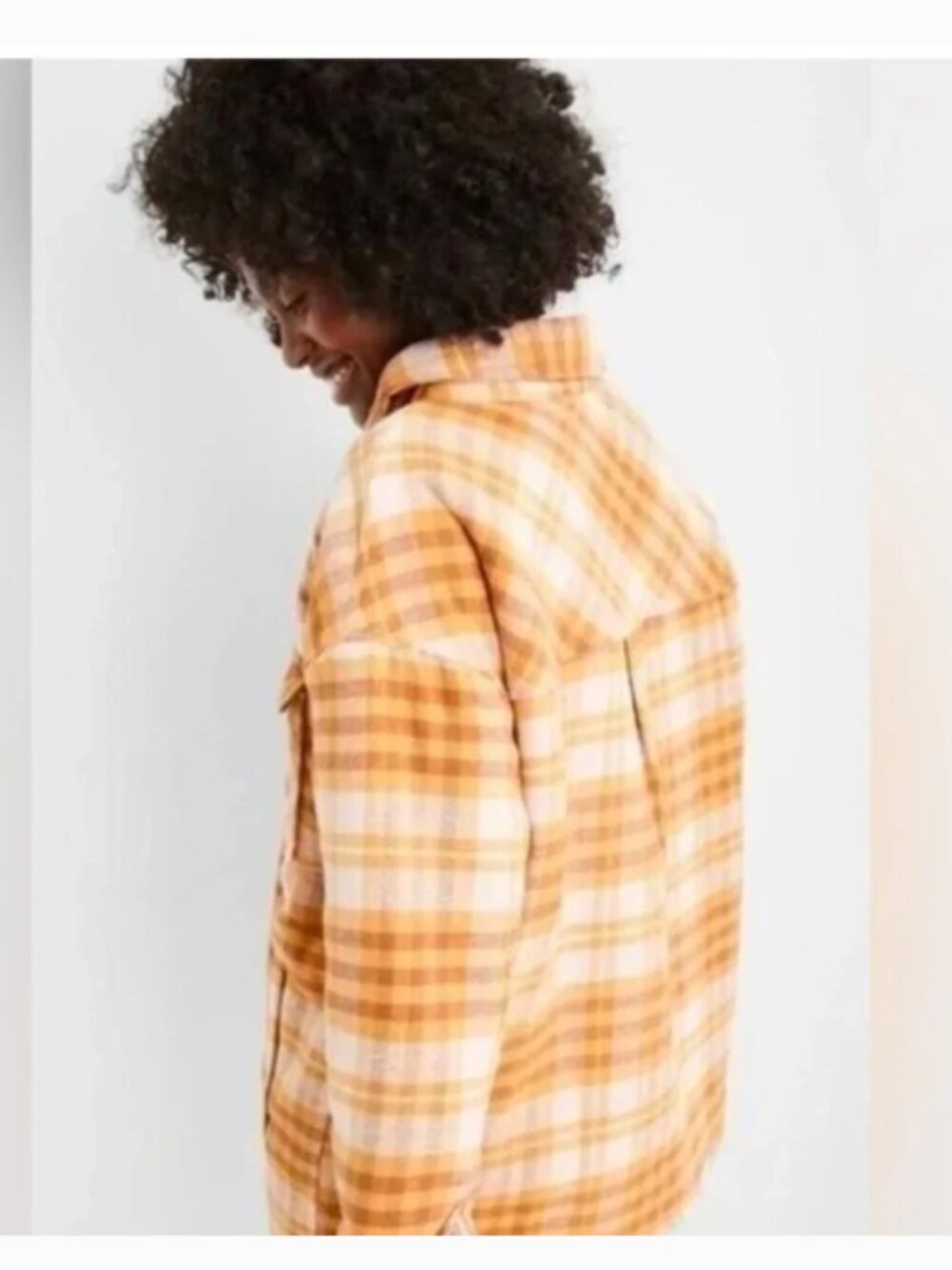 NWT Aerie oversized sherpa-lined plaid flannel shirt jacket M - Picture 3 of 12